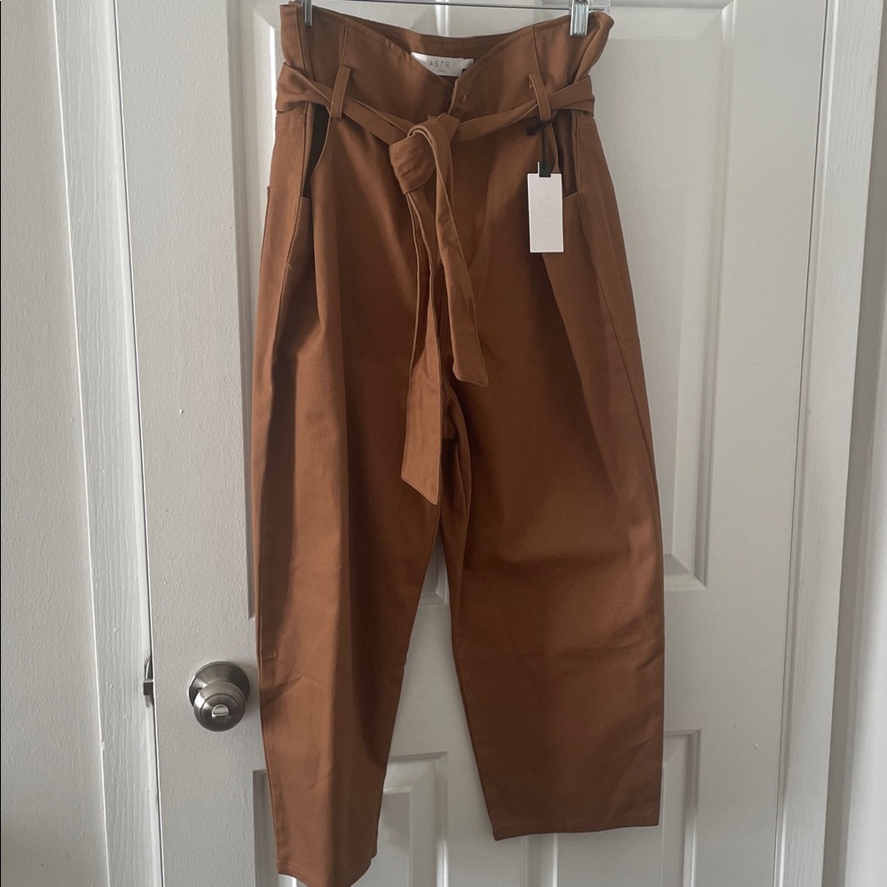 Astr Brown Tie-Waist Pants